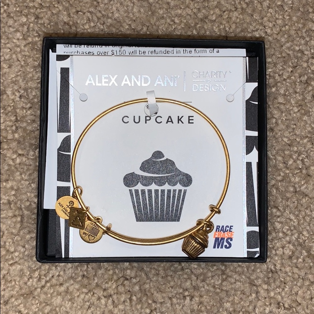 Gold Alex and Ani Cupcake Charm
